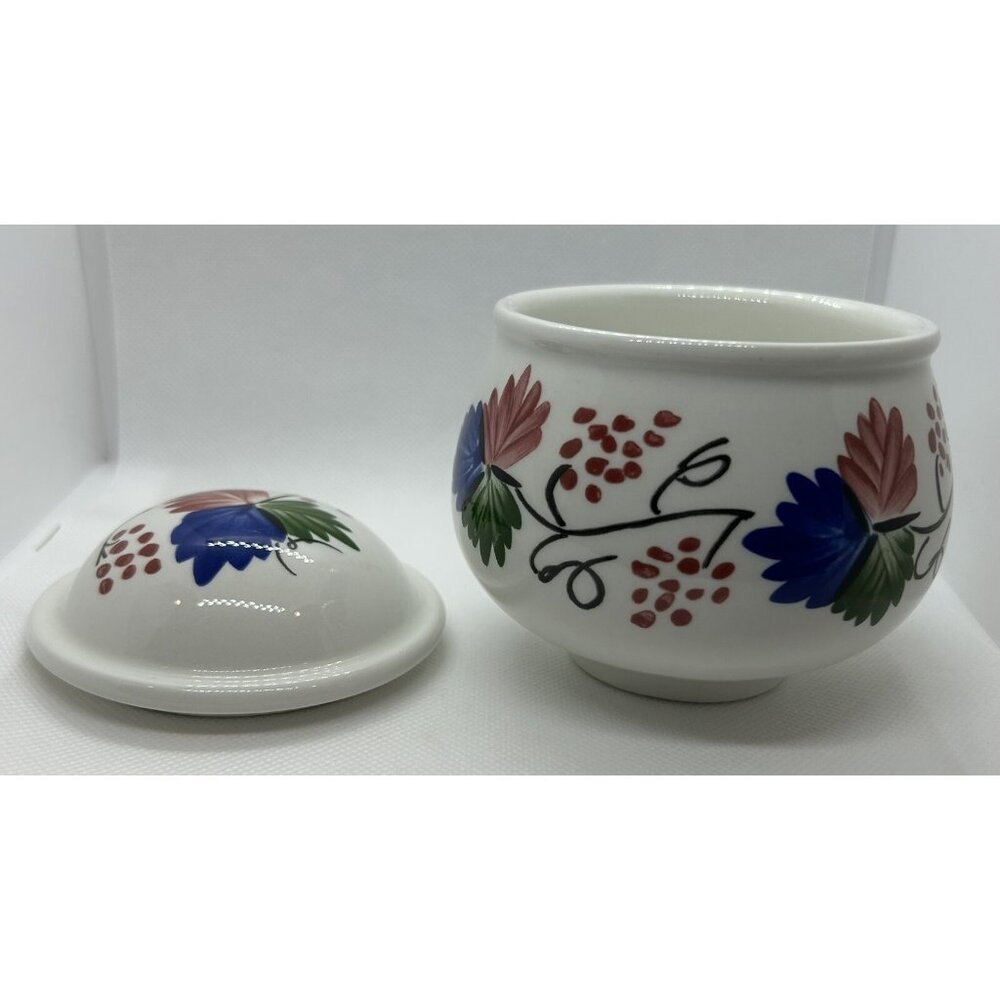 WELSH DRESSER Sugar Bowl & Lid Romantic Cottagecore Country Farmhouse Folk Art - Picture 5 of 10
